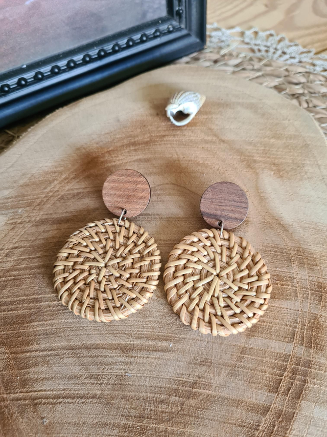 Boucles Bois et rotin 