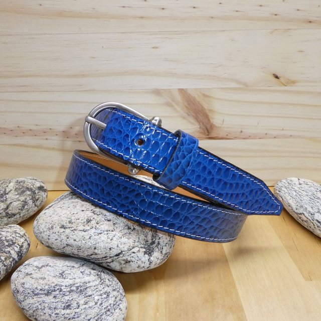 Ceinture croco bleu taille 95