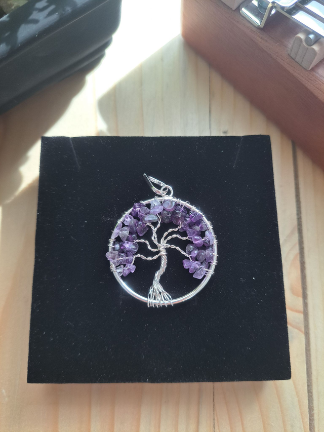 Pendentif arbre de vie améthyste