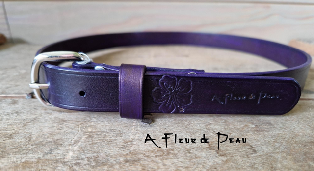 Ceinture femme cuir violet