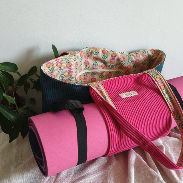 Sac cabas Yoga en velours côtelé - Tissus au choix 