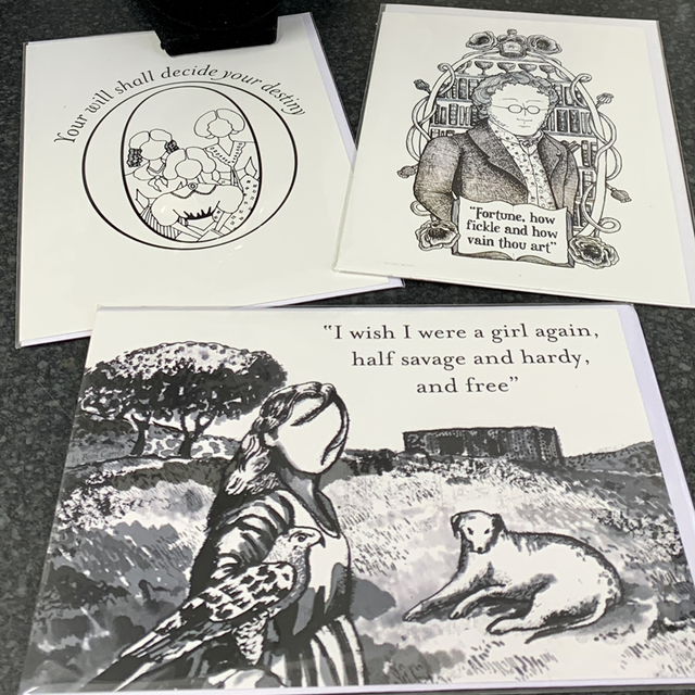 Brontë Sisters inspired illustration greeting cards in 3 designs 