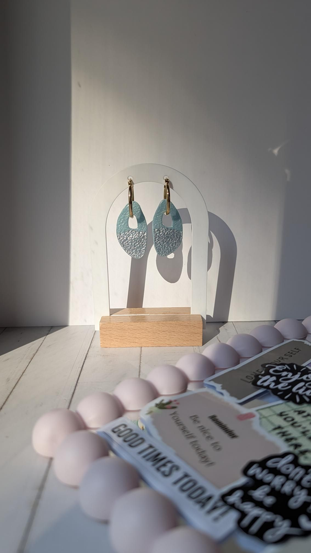 BLOUETTES BLEUES & CRÉOLES DORÉES 20mm