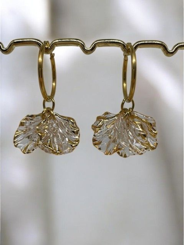 Boucles d&#039;oreilles Plume Dorée