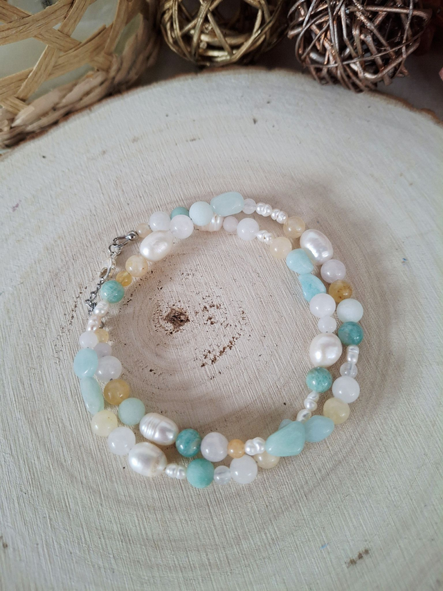 Collier Éclat vert (finition argentée)