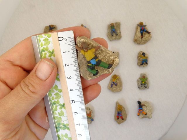 Miniature Climber Magnet on Natural Stone