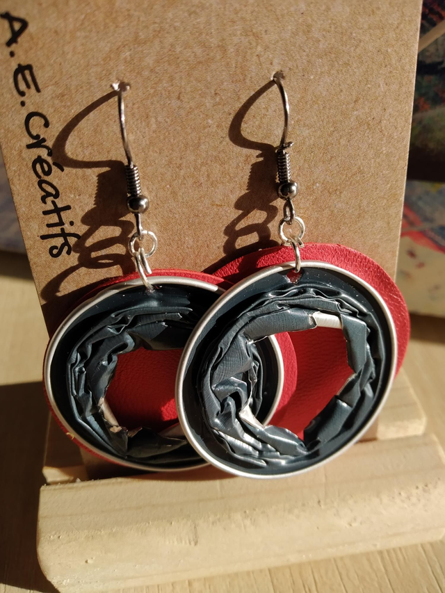 Boucles D&#039;oreilles Recyclé Cuir 