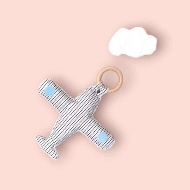 Hochet avion anneau dentaire 