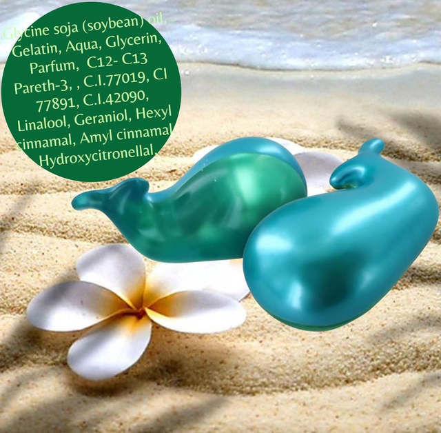 Perle de bain baleine parfum Monoï  
