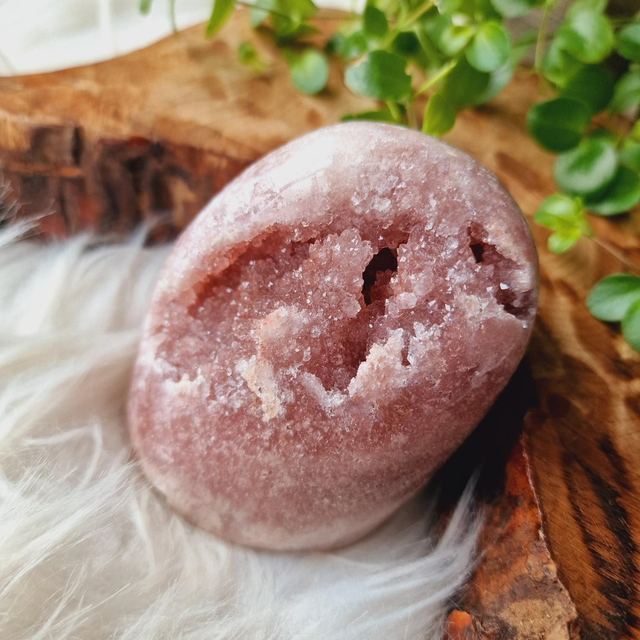 Pink Amethyst Freeform with Druzy 473g