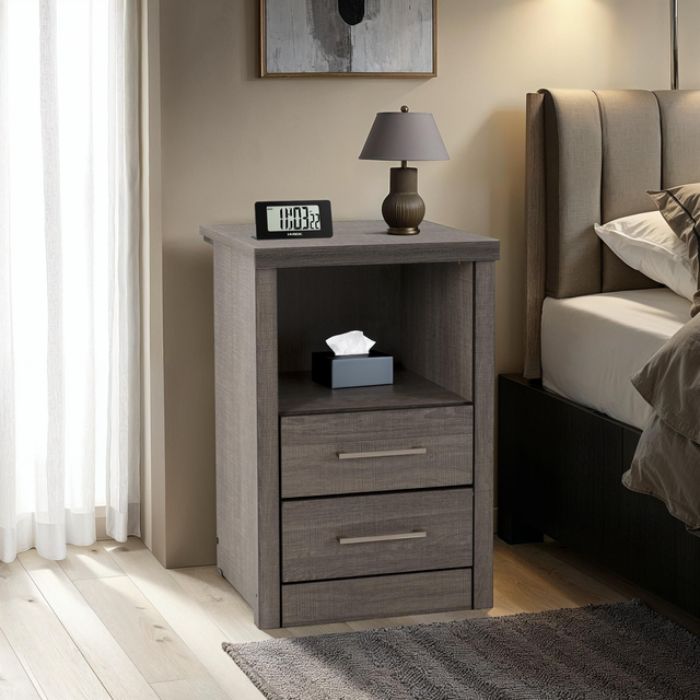 Lisbon 2 Drawer 1 Shelf Bedside Cabinet