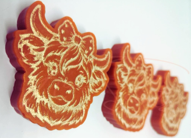 Salted Caramel Sugar Highland Cow Face Wax Melt Shape 