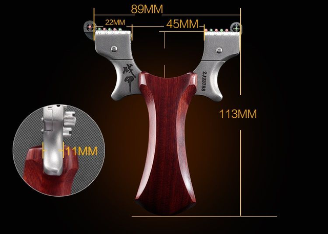 10D1 ... lance pierre compétition bois inox  - (2 bandes)
