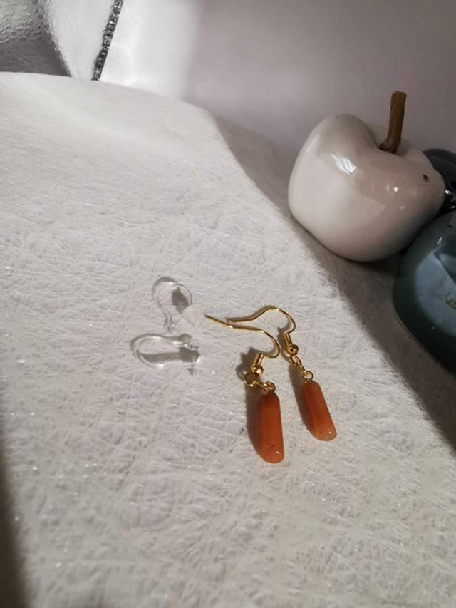 Boucles d'oreilles en Ambre tube