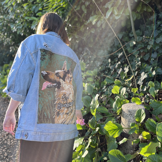 Veste en jean "Berger Allemand" (Taille XXL)