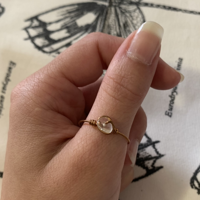 Bague Cuivre et Citrine T59