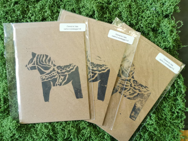 Cheval de Dala noir carte postale