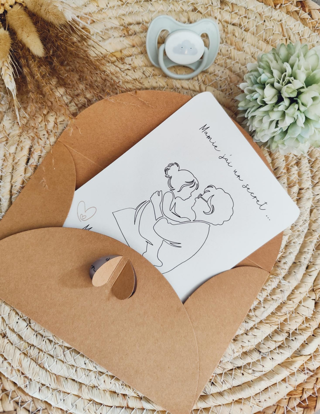 Carte annonce grossesse pour Mamie