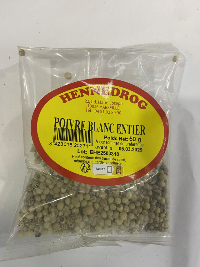 POIVRE BLANC ENTIER 50g - HENN