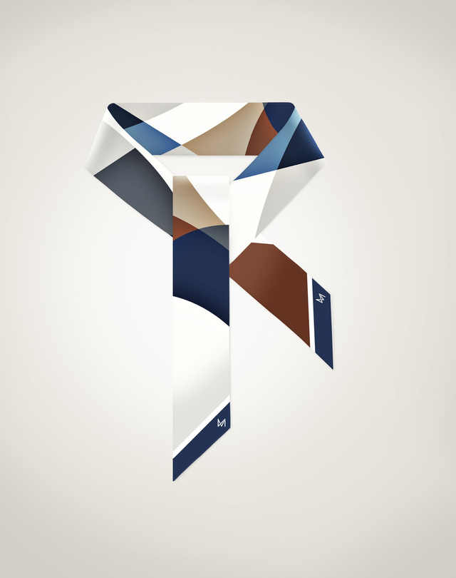 BANDEAU IN SETA "ARCHI BLU" - ARTE IN SETA