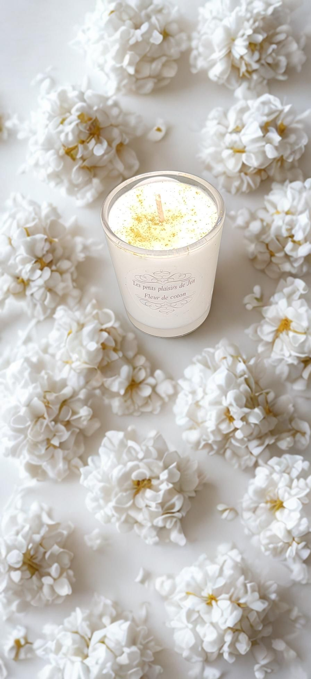 Bougie fleur de coton 