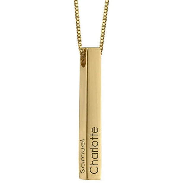 Collier avec Pendentif Rectangulaire en Acier Inoxydable 