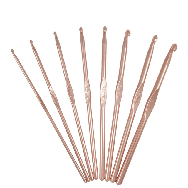 A set of Rose Crochet Hooks set of 8