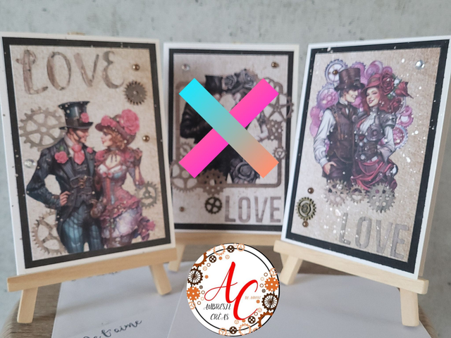 Nouvelle Création – Carte Double "Love" Style Steampunk
