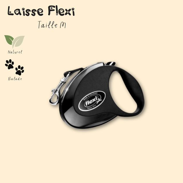 Laisse Flexi sangle M noire