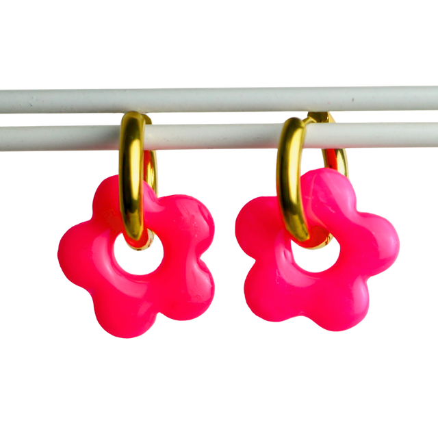 Fleurs Azea rose fluo