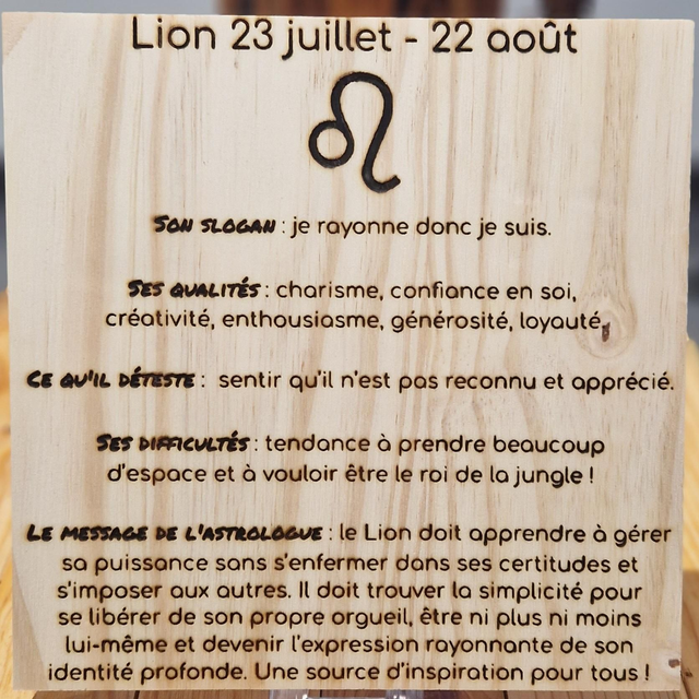 Gravure sur bois du Lion