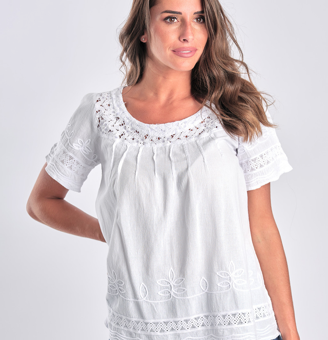 La Cotonnière - Aurélie, haut à manche