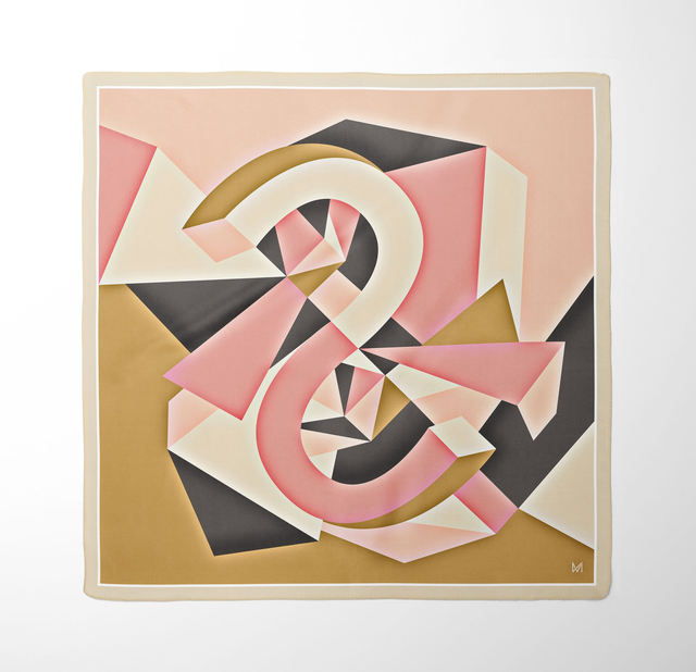 FOULARD IN SETA "SPECCHIO ROSA"  - ARTE IN SETA