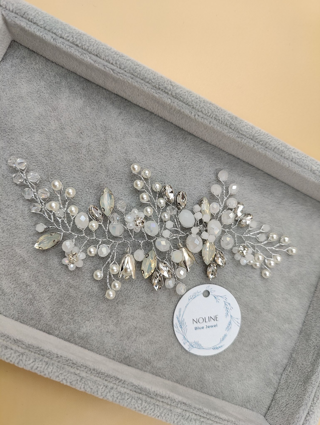 Bandeau de cheveux en cristal et strass, vigne de cheveux strass et perles