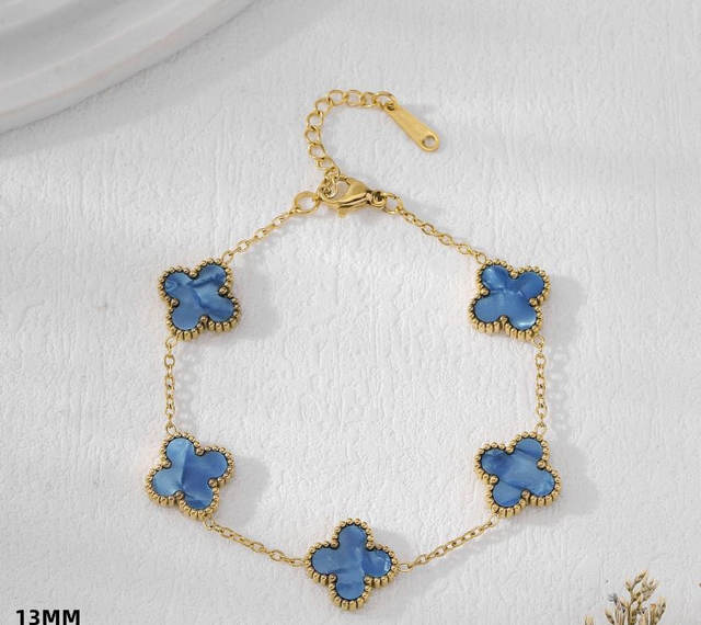 Bracelet trèfle bleu