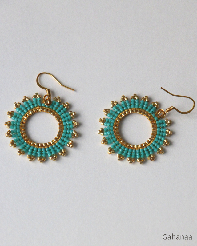 Sarah, boucles d&#039;oreille couleur turquoise