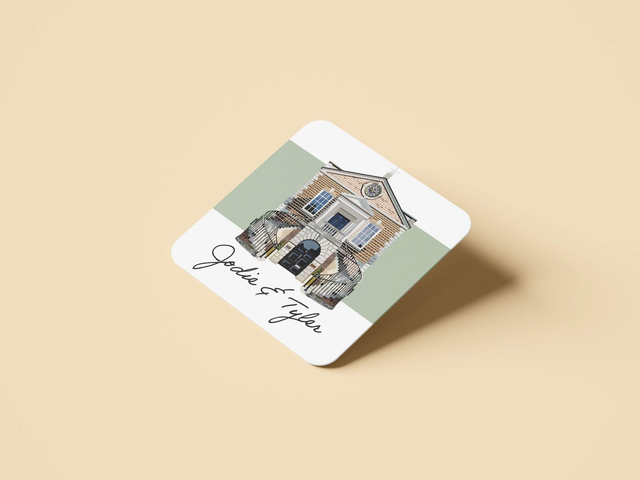 Coaster Wedding Favours - &#039;Simply Wed&#039; Design