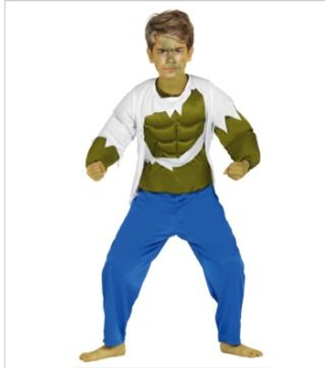 CARNEVALE , COSTUME HULK CON MUSCOLI   10/12 ANNI
