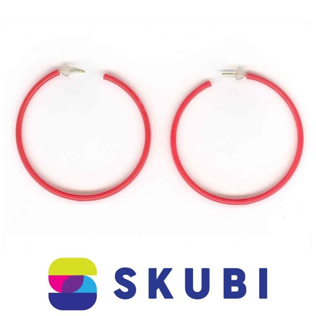 RETRO NÁUŠNICE PLASTOVÉ - KRUHY - 6.5 CM (č. 78)