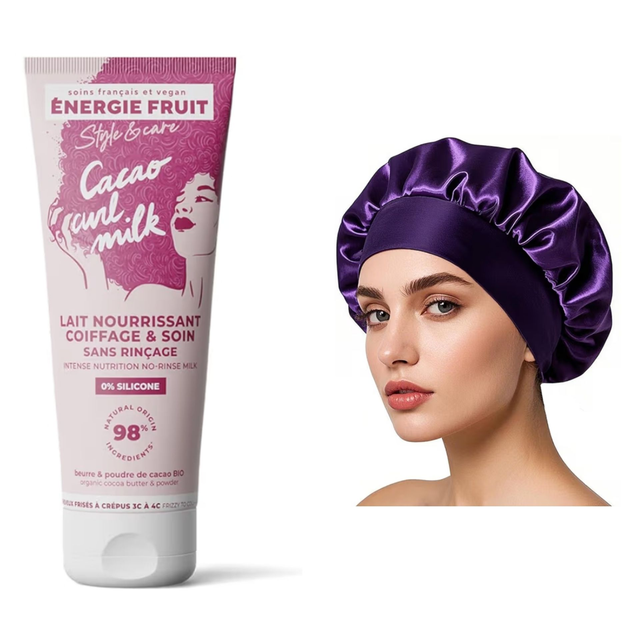 Kit lait capillaire et bonnet satin 
