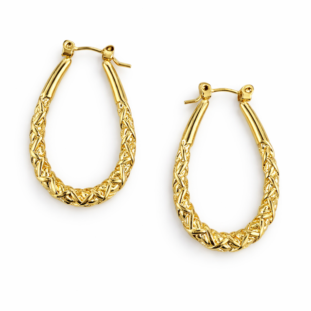 Argollas acero dorado 