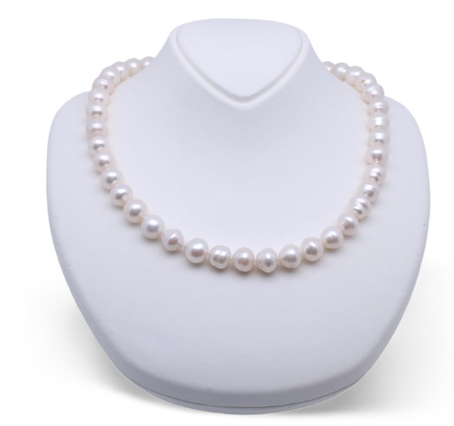 Weiße Perlenkette - Sara