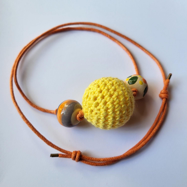 Chunky Bead Necklace - Lemon