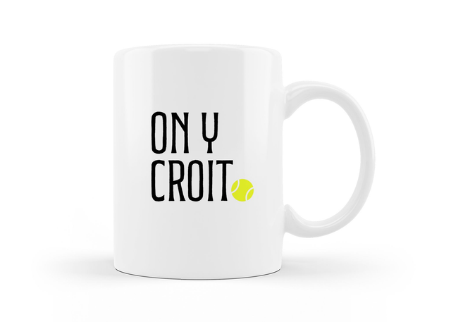Mug Motivation Padel – &quot;On y croit / On ne lâche pas !&quot;