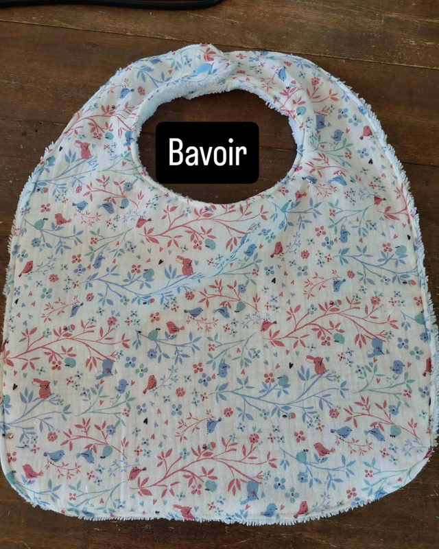 Bavoir fleuri double gaze 