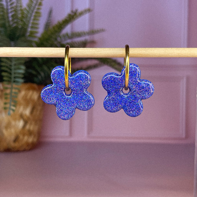 Maxi fleurs - Paillettes bleues