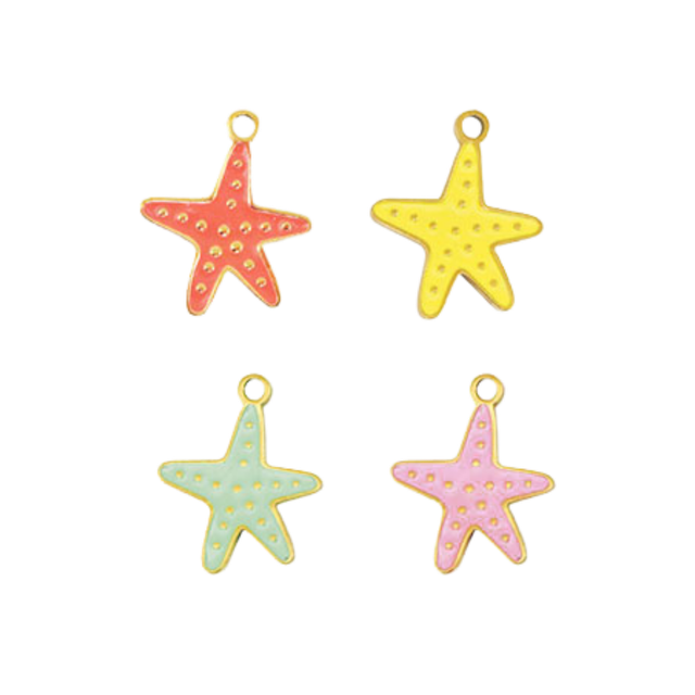 35 - Breloque étoile de mer colorée