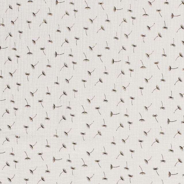 Musselin 0,5m Glitzer Pusteblume creme