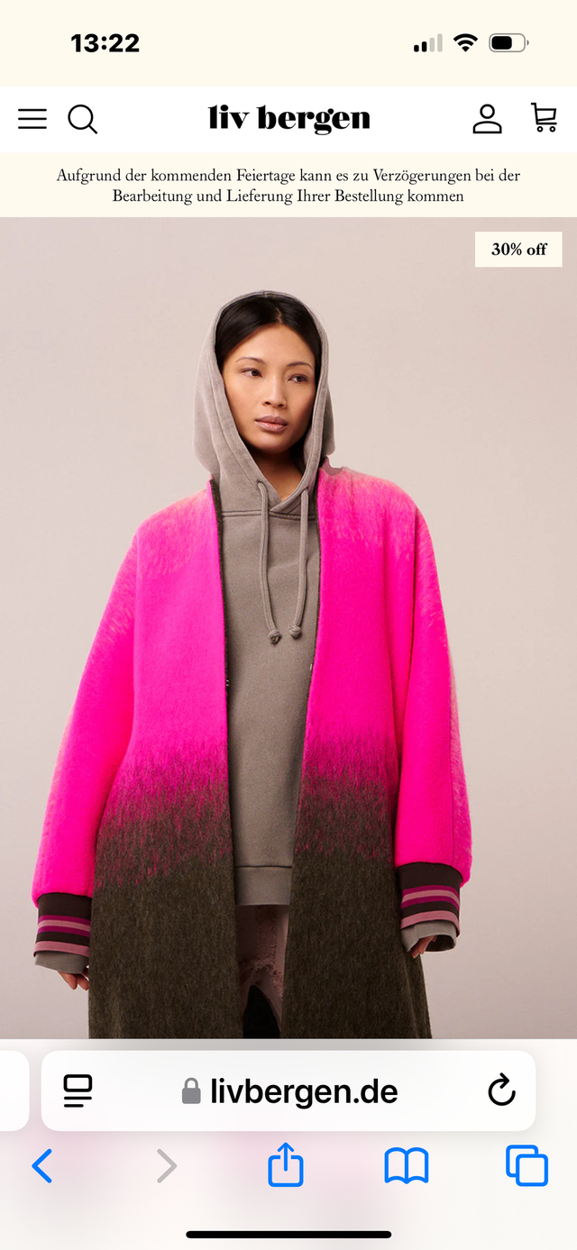 Pink/Chocolate Ombré Coat