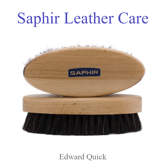 SAPHIR BEAUTE DU CUIR - OVAL BRUSH - BLACK or NATURAL - 13cm